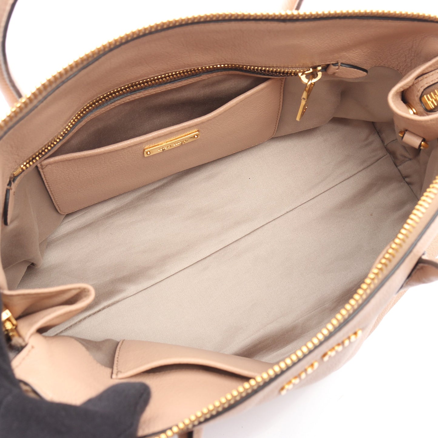 MADRAS マドラス ハンドバッグ レザー ベージュ 2WAY ミュウミュウ バッグ miu miu