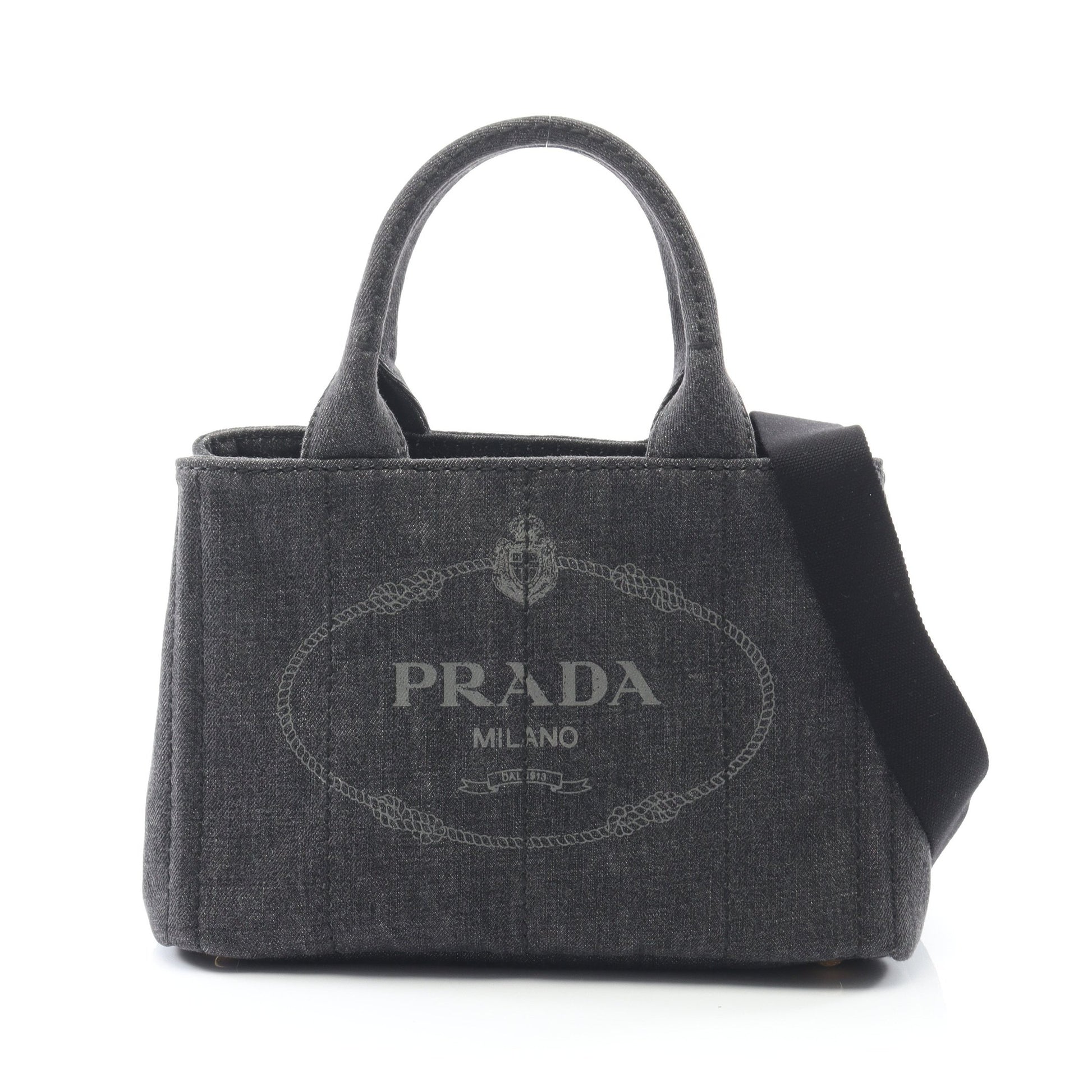 CANAPA カナパ ハンドバッグ トートバッグ デニム ダークグレー 2WAY プラダ バッグ PRADA