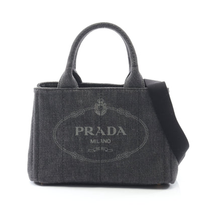 CANAPA カナパ ハンドバッグ トートバッグ デニム ダークグレー 2WAY プラダ バッグ PRADA