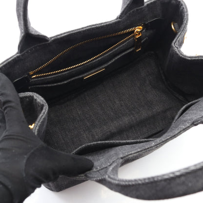 CANAPA カナパ ハンドバッグ トートバッグ デニム ダークグレー 2WAY プラダ バッグ PRADA