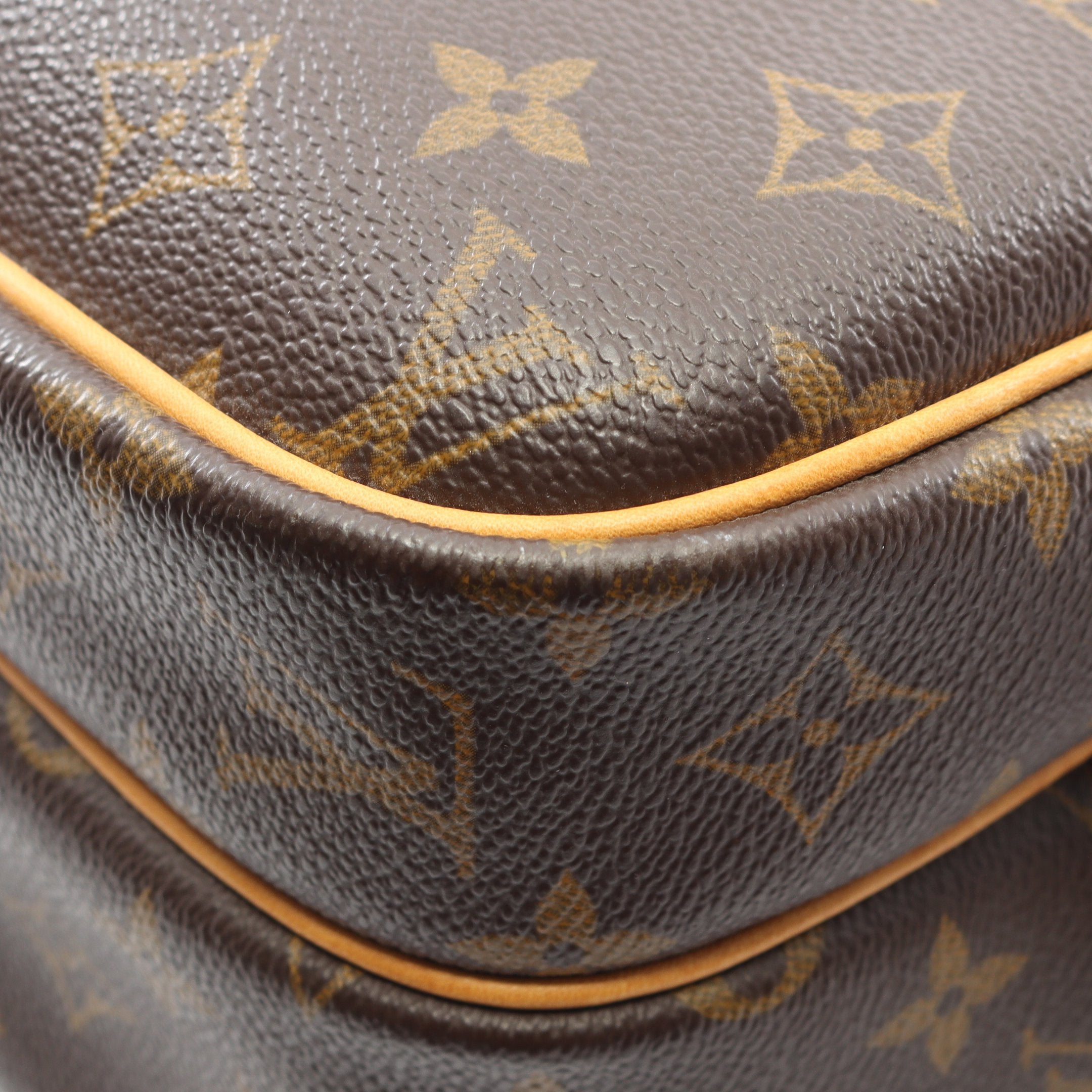 リポーターPM モノグラム ショルダーバッグ PVC レザー ブラウン ルイ