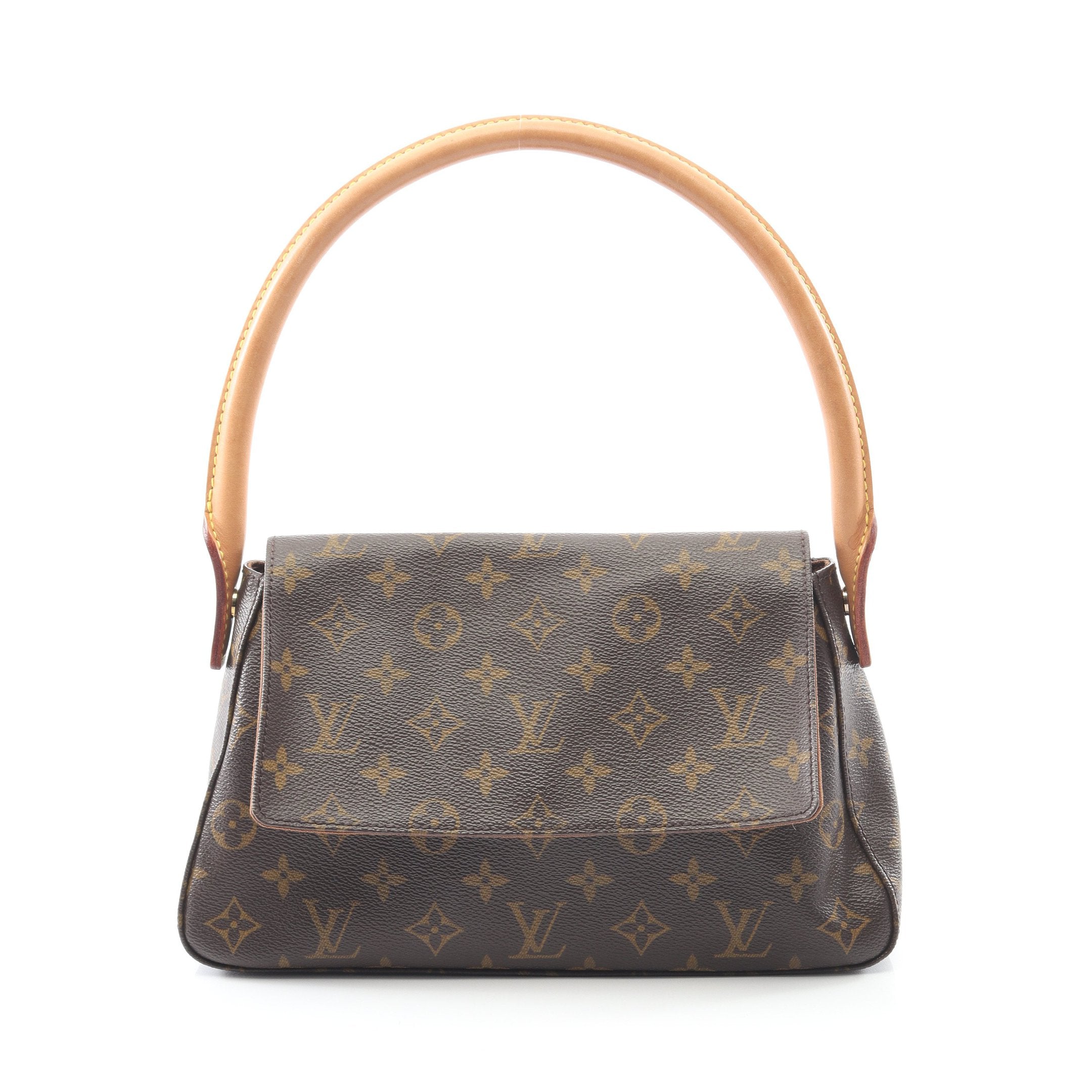 ミニルーピング モノグラム ハンドバッグ PVC レザー ブラウン ルイ