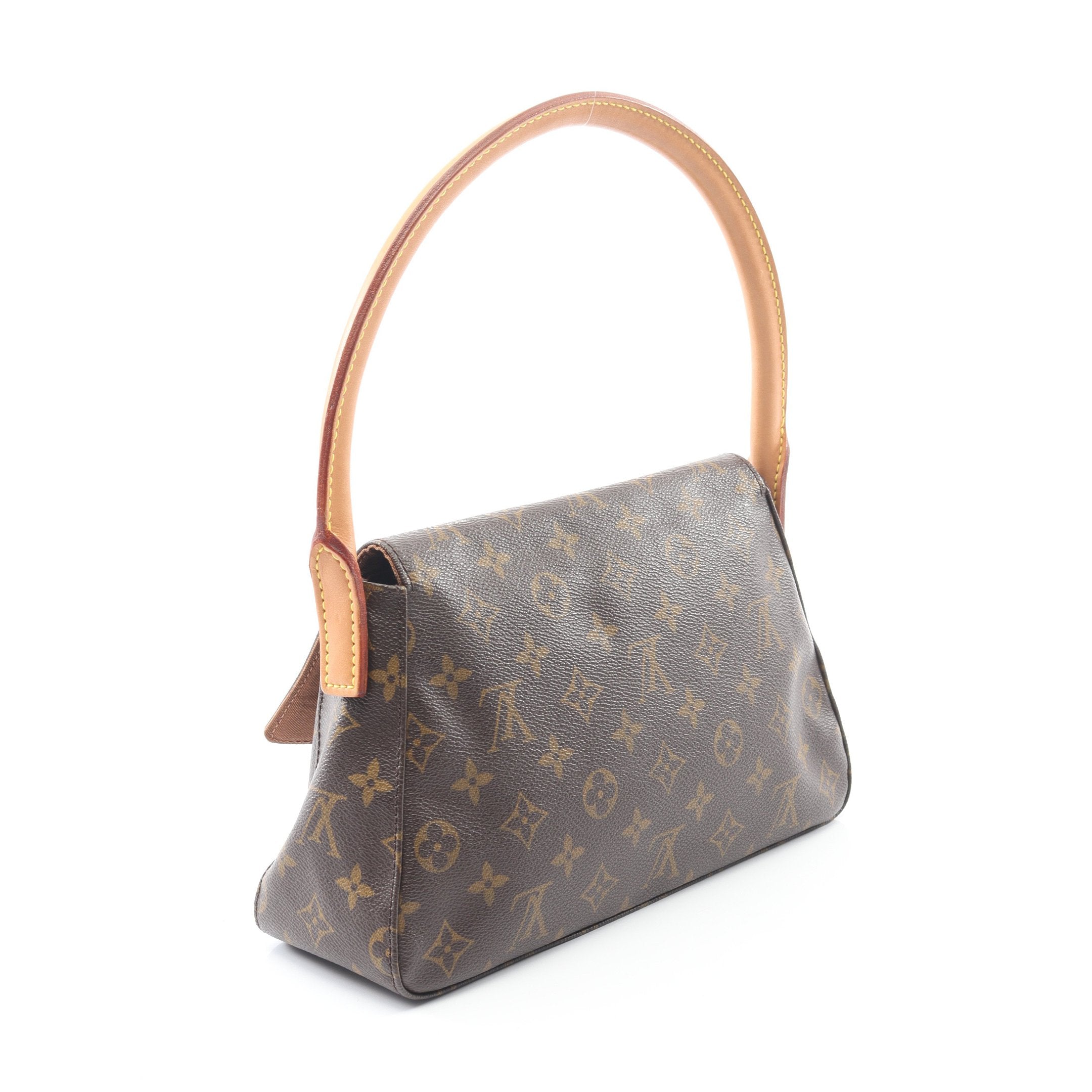 ミニルーピング モノグラム ハンドバッグ PVC レザー ブラウン ルイ