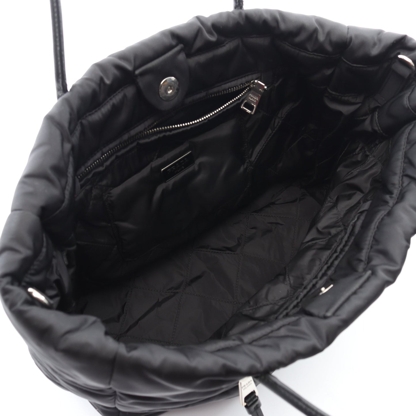 TESSUTO BOMBER ボンバー ショルダーバッグ トートバッグ ナイロン サフィアーノレザー ブラック 2WAY プラダ バッグ PRADA