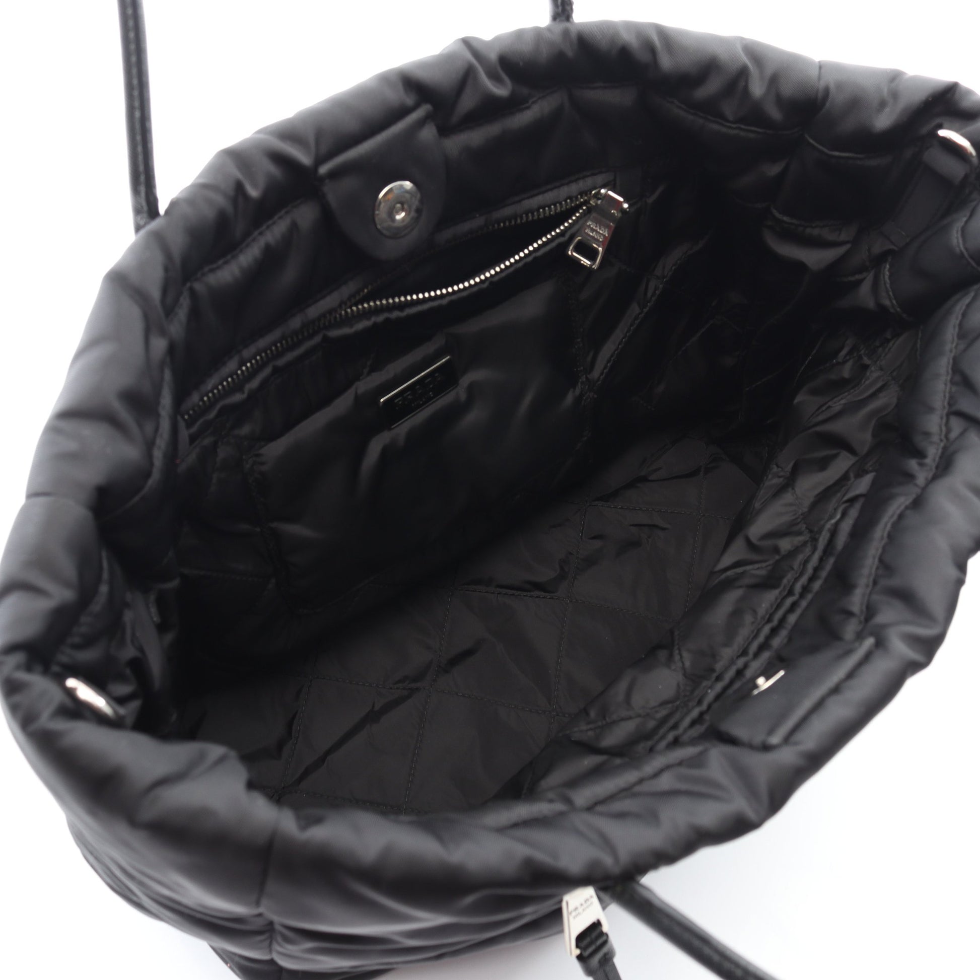 TESSUTO BOMBER ボンバー ショルダーバッグ トートバッグ ナイロン サフィアーノレザー ブラック 2WAY プラダ バッグ PRADA