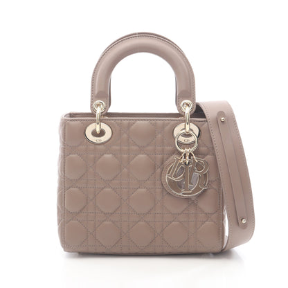 レディディオール スモール カナージュ ハンドバッグ レザー グレーベージュ 2WAY クリスチャンディオール バッグ Christian Dior