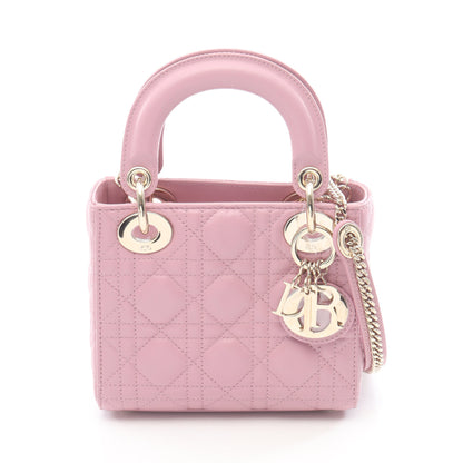 レディディオール ミニ カナージュ ハンドバッグ レザー ピンク 2WAY クリスチャンディオール バッグ Christian Dior