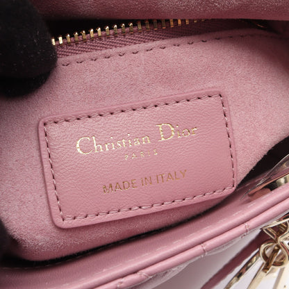 レディディオール ミニ カナージュ ハンドバッグ レザー ピンク 2WAY クリスチャンディオール バッグ Christian Dior
