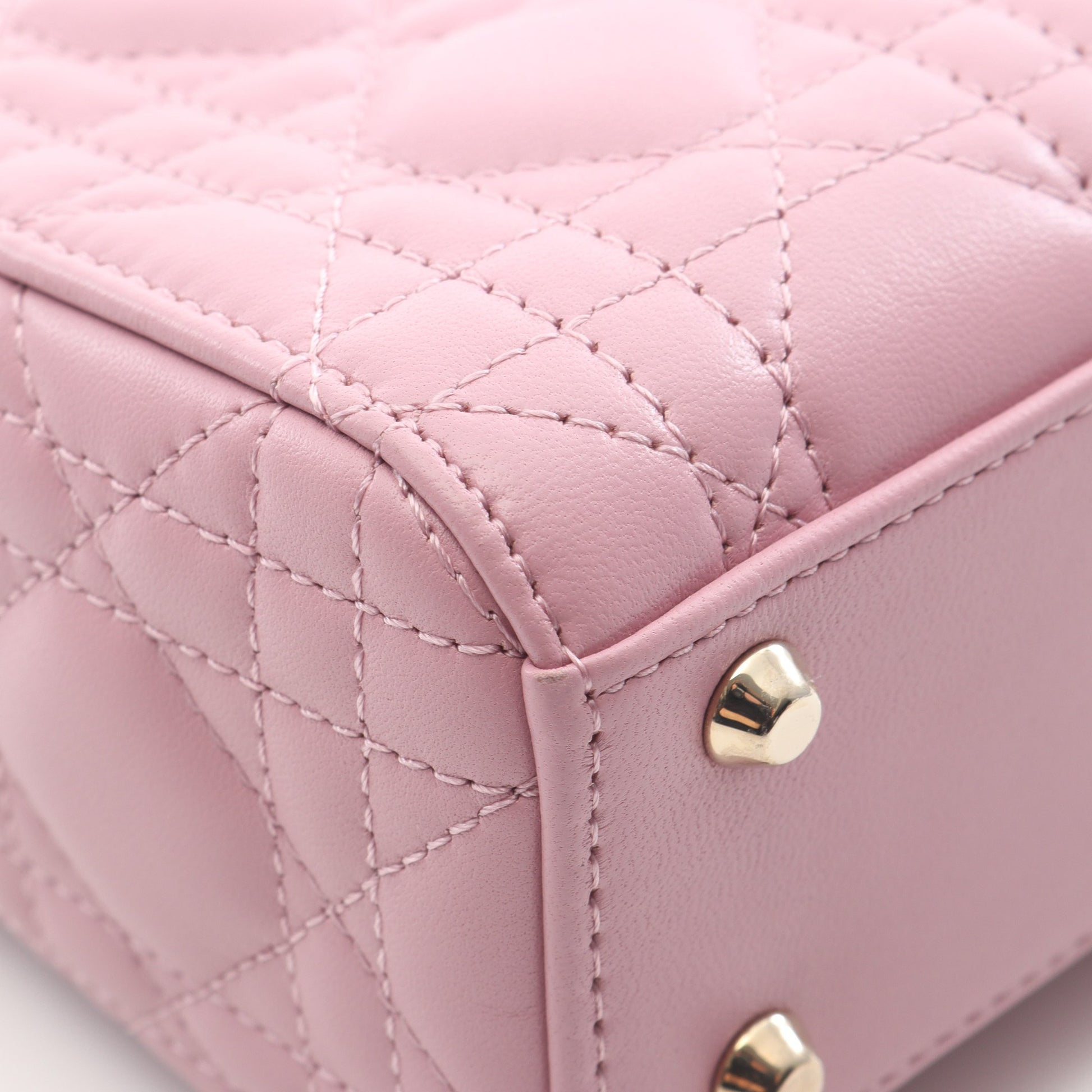 レディディオール ミニ カナージュ ハンドバッグ レザー ピンク 2WAY クリスチャンディオール バッグ Christian Dior