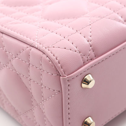 レディディオール ミニ カナージュ ハンドバッグ レザー ピンク 2WAY クリスチャンディオール バッグ Christian Dior