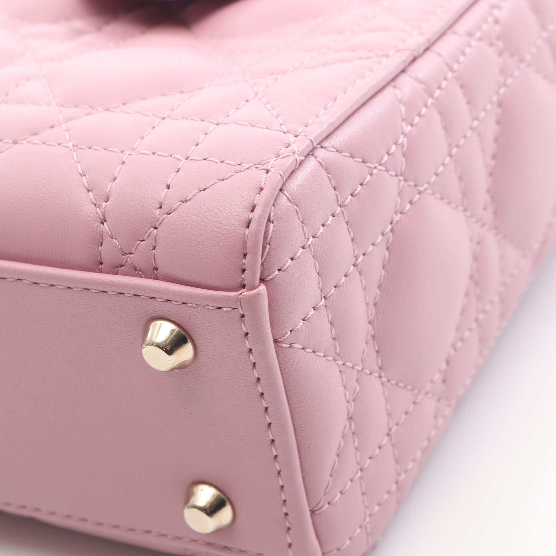 レディディオール ミニ カナージュ ハンドバッグ レザー ピンク 2WAY クリスチャンディオール バッグ Christian Dior