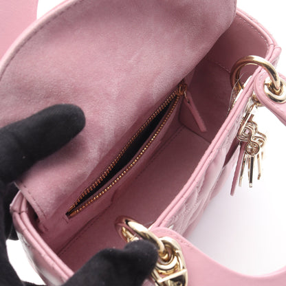 レディディオール ミニ カナージュ ハンドバッグ レザー ピンク 2WAY クリスチャンディオール バッグ Christian Dior