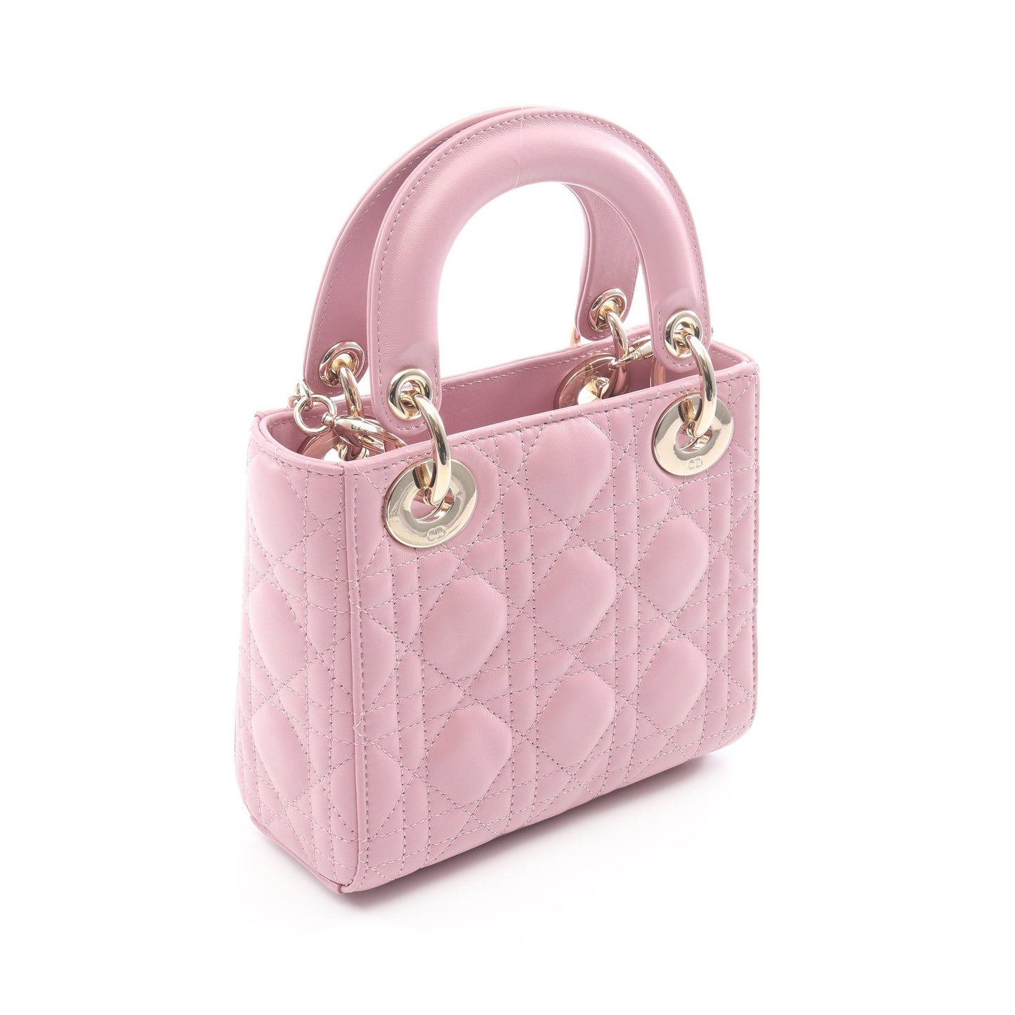 レディディオール ミニ カナージュ ハンドバッグ レザー ピンク 2WAY クリスチャンディオール バッグ Christian Dior