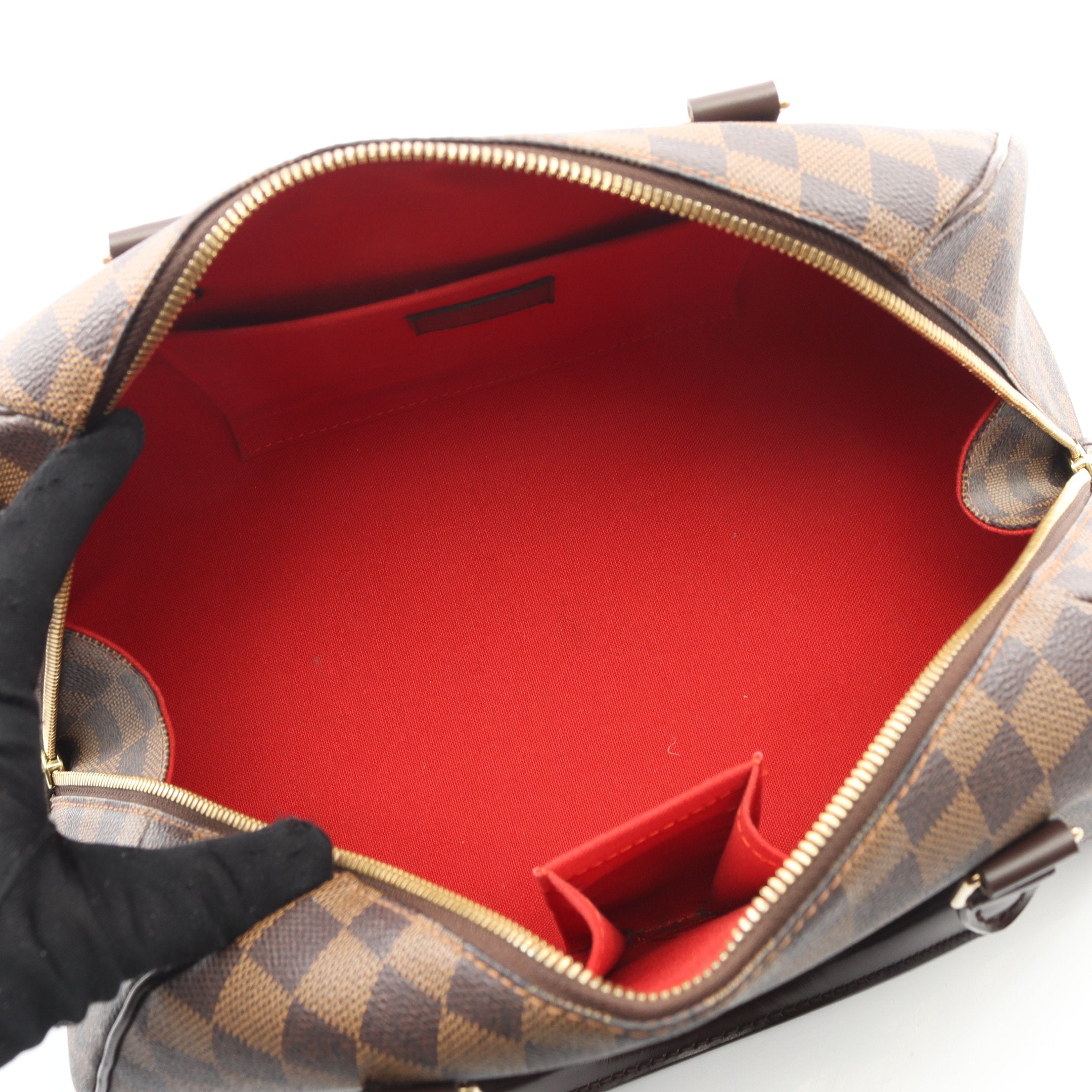 リベラMM ダミエエベヌ ハンドバッグ PVC レザー ブラウン ルイ