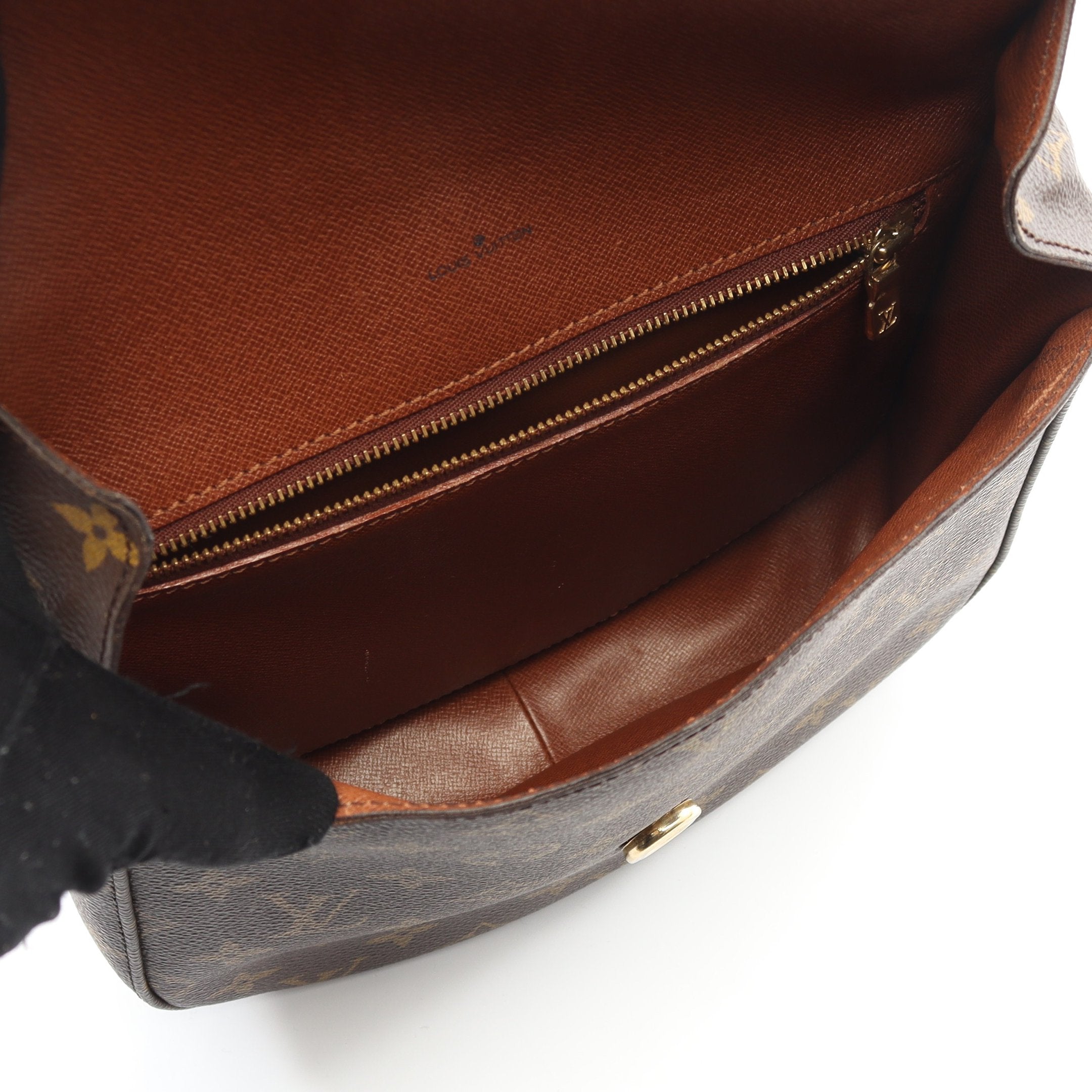 サンクルーGM モノグラム ショルダーバッグ PVC レザー ブラウン ルイ