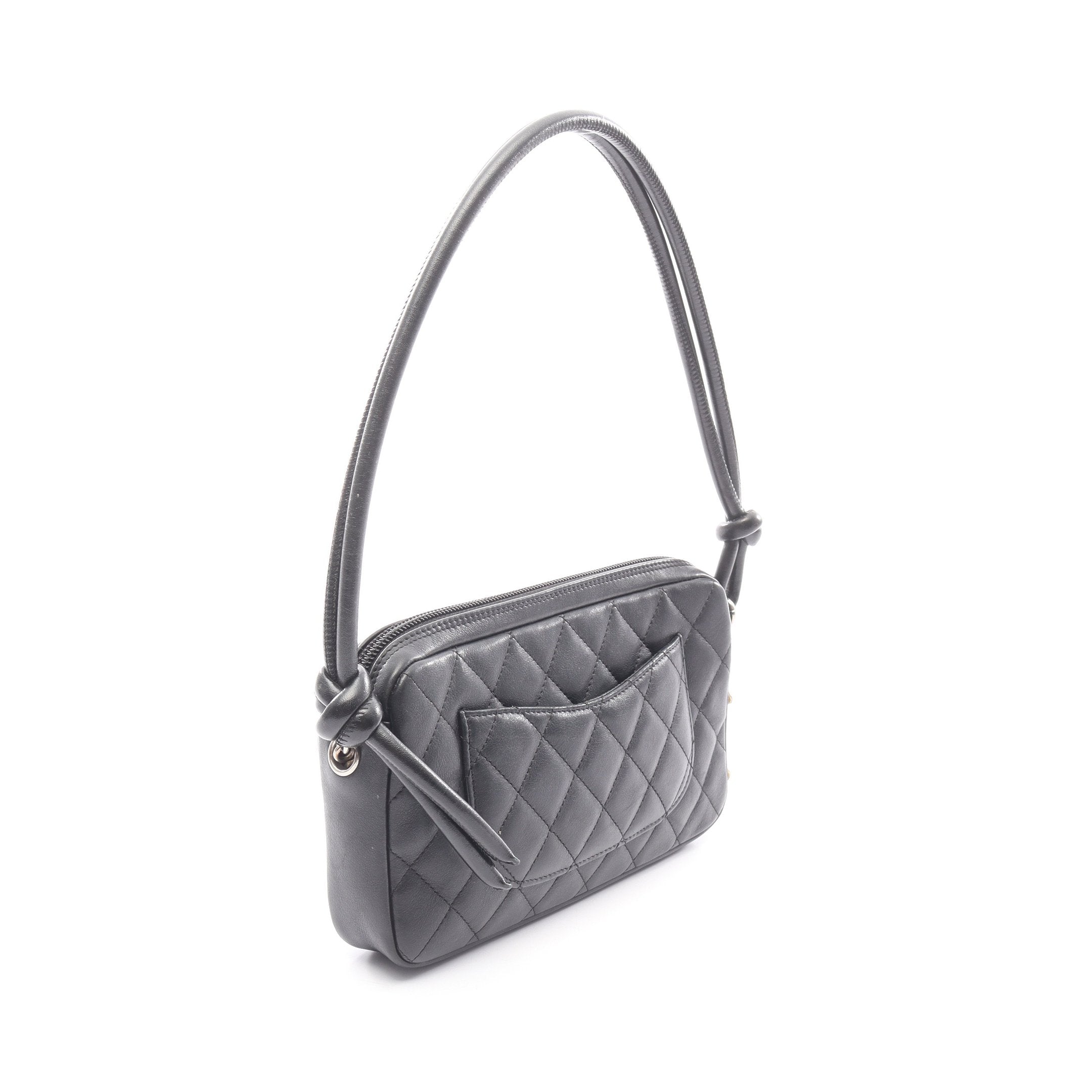 カンボンライン アクセサリーポーチ ハンドバッグ レザー ブラック