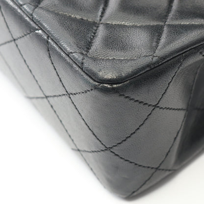 マトラッセ Wフラップ Wチェーンショルダーバッグ ラムスキン ブラック ゴールド金具 ヴィンテージ シャネル バッグ CHANEL