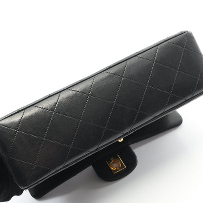 マトラッセ Wフラップ Wチェーンショルダーバッグ ラムスキン ブラック ゴールド金具 ヴィンテージ シャネル バッグ CHANEL