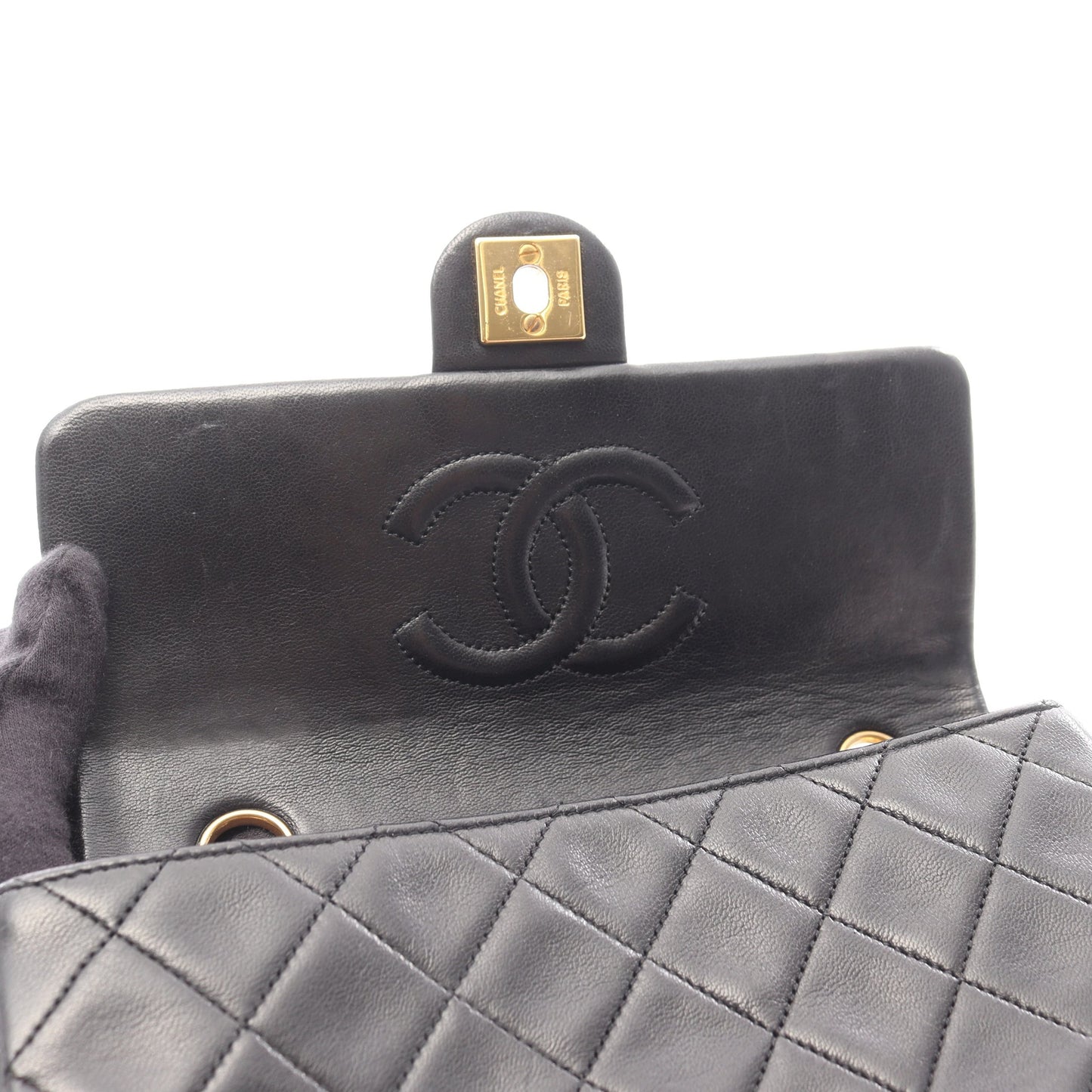 ミニマトラッセ20 チェーンショルダーバッグ ラムスキン ブラック ゴールド金具 シャネル バッグ CHANEL