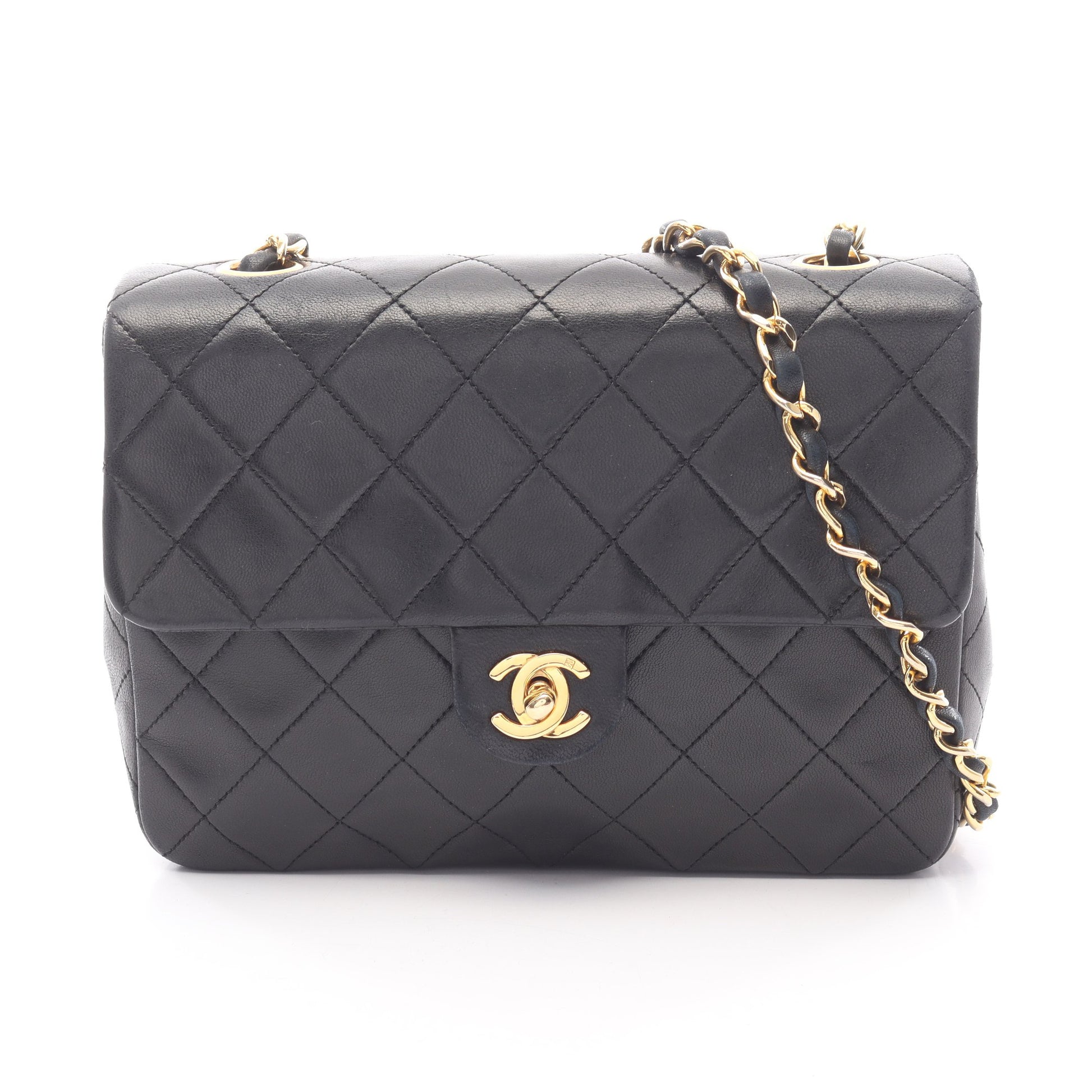 ミニマトラッセ20 チェーンショルダーバッグ ラムスキン ブラック ゴールド金具 シャネル バッグ CHANEL