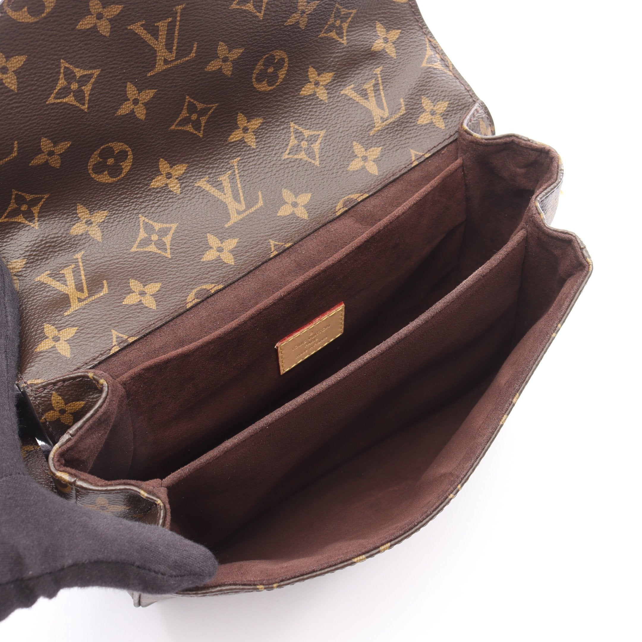 ポシェット メティス MM モノグラム ハンドバッグ PVC レザー ブラウン