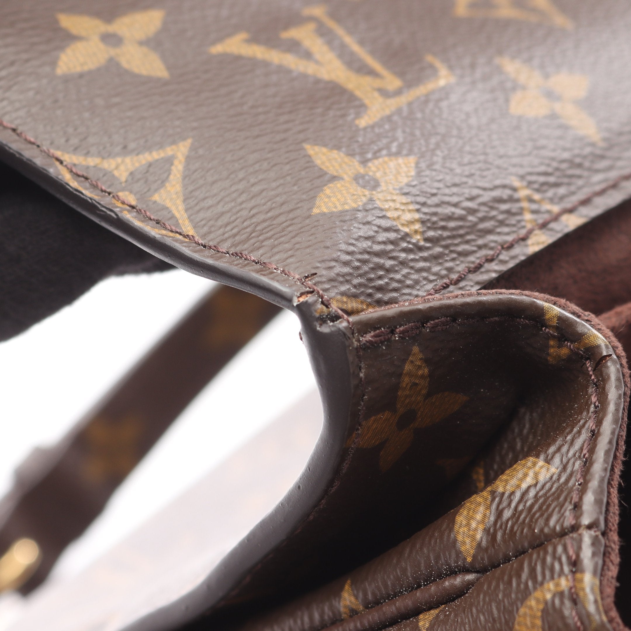 ポシェット メティス MM モノグラム ハンドバッグ PVC レザー ブラウン