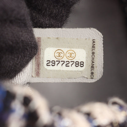 マトラッセ スモール バケットバッグ チェーンショルダーバッグ レザー ツイード ネイビー マルチカラー ゴールド金具 2WAY シャネル バッグ CHANEL