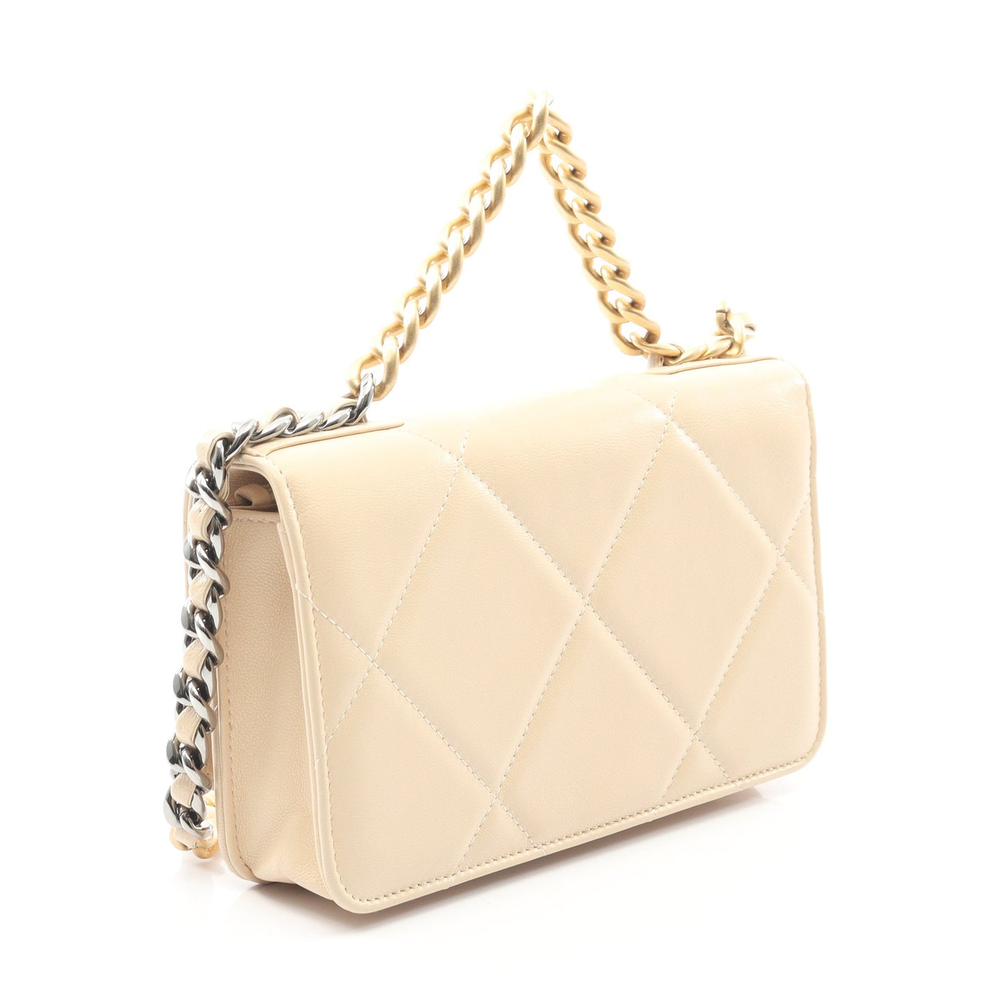 19 ディズヌフ チェーンウォレット ラムスキン ベージュ コンビ金具 2WAY シャネル バッグ CHANEL