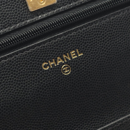 マトラッセ チェーンウォレット キャビアスキン ブラック ゴールド金具 シャネル バッグ CHANEL