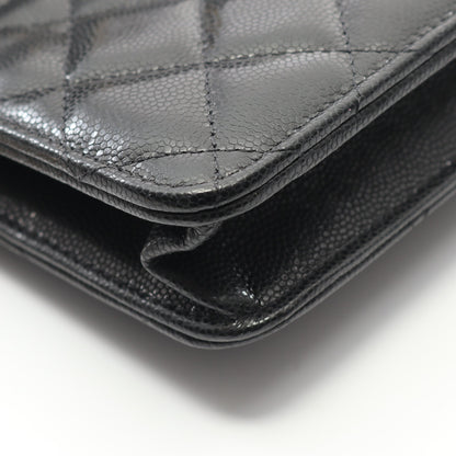 マトラッセ チェーンウォレット キャビアスキン ブラック ゴールド金具 シャネル バッグ CHANEL