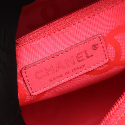 カンボンライン ラージ ショルダーバッグ トートバッグ レザー エナメルレザー ブラック シルバー金具 シャネル バッグ CHANEL