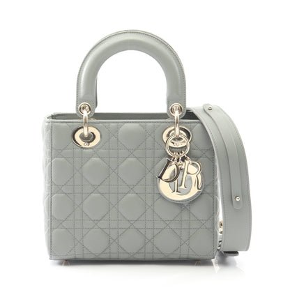 LADY DIOR MY ABCDIOR レディディオール スモール カナージュ ハンドバッグ レザー グレーグリーン 2WAY クリスチャンディオール バッグ Christian Dior