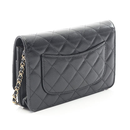 マトラッセ チェーンウォレット キャビアスキン ブラック ゴールド金具 シャネル バッグ CHANEL