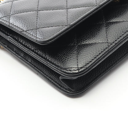 マトラッセ チェーンウォレット キャビアスキン ブラック ゴールド金具 シャネル バッグ CHANEL