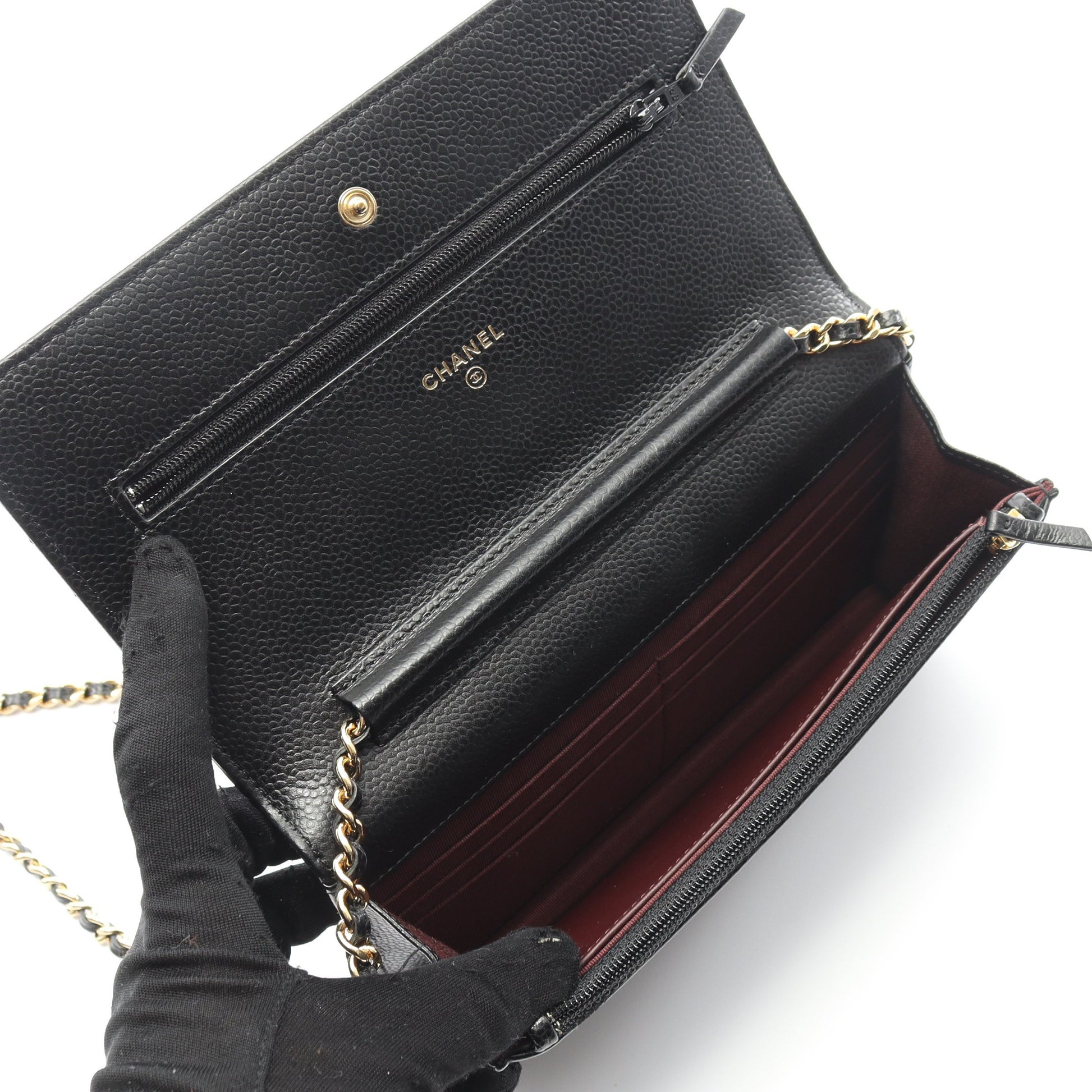 マトラッセ チェーンウォレット キャビアスキン ブラック ゴールド金具 シャネル バッグ CHANEL