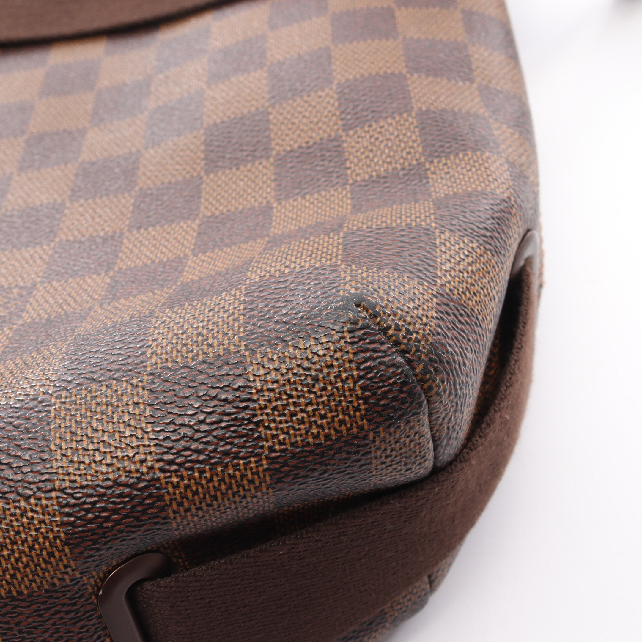 ブルックリンGM ダミエエベヌ ショルダーバッグ PVC レザー ブラウン