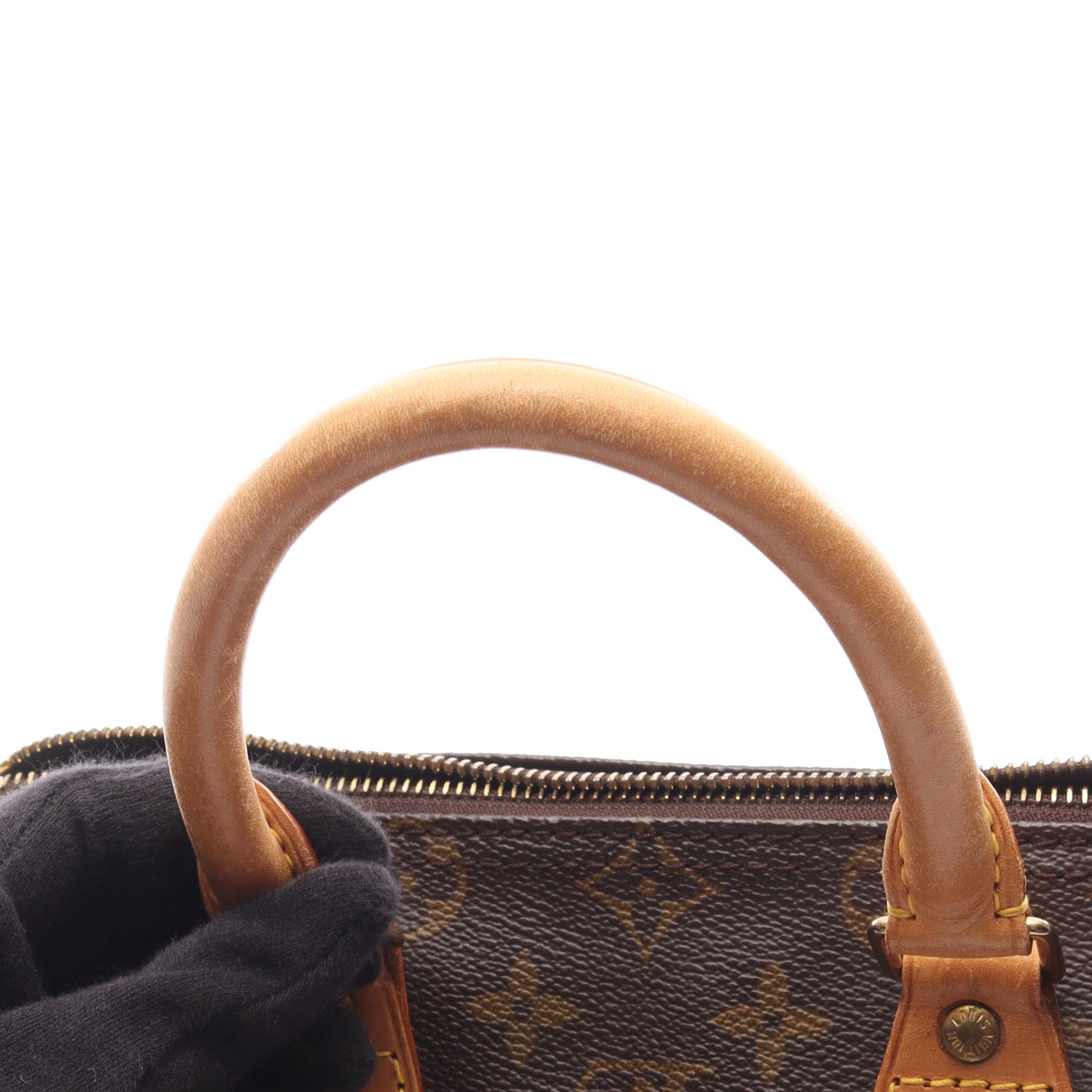 スピーディ25 モノグラム ハンドバッグ PVC レザー ブラウン ルイ