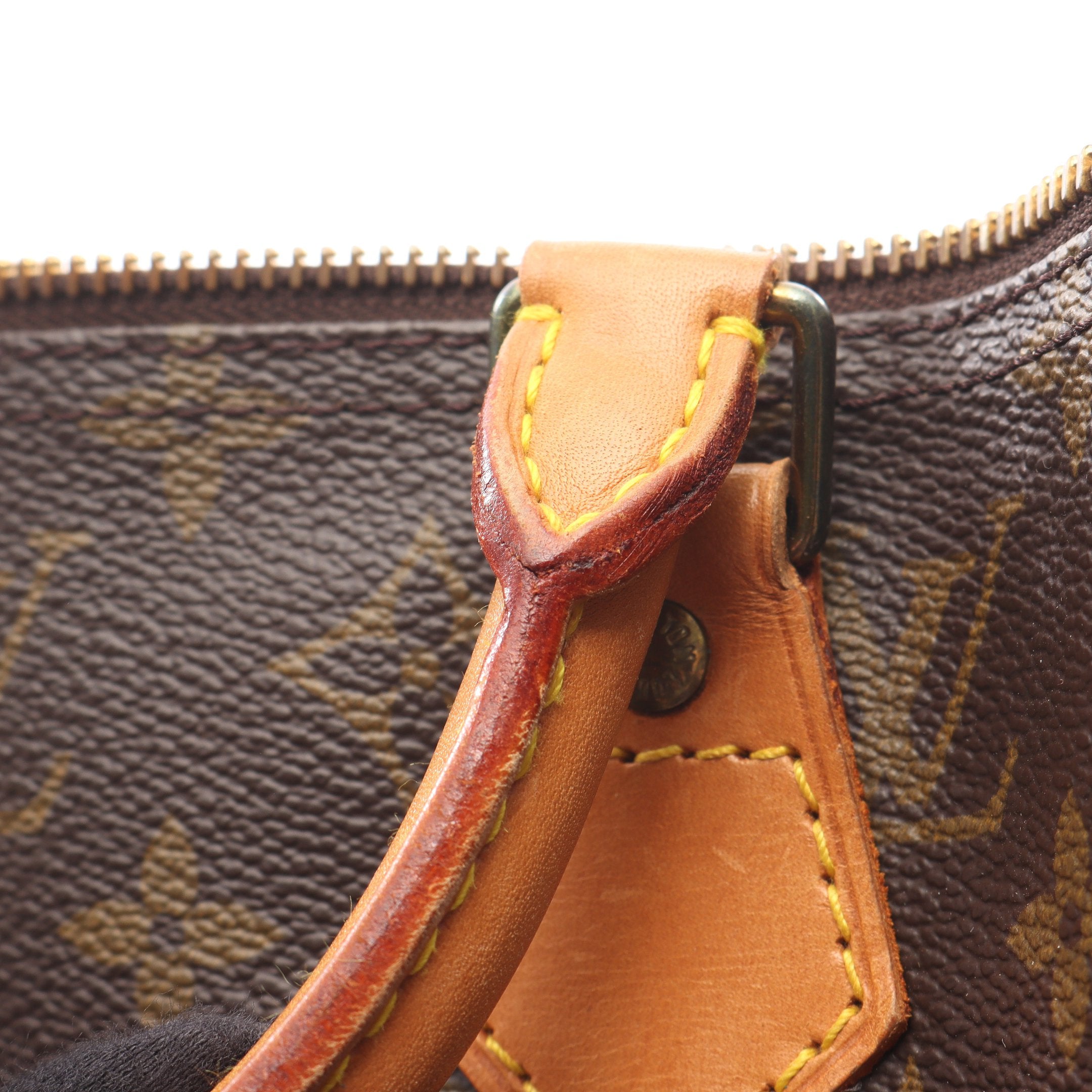 スピーディ40 モノグラム ハンドバッグ PVC レザー ブラウン ルイ