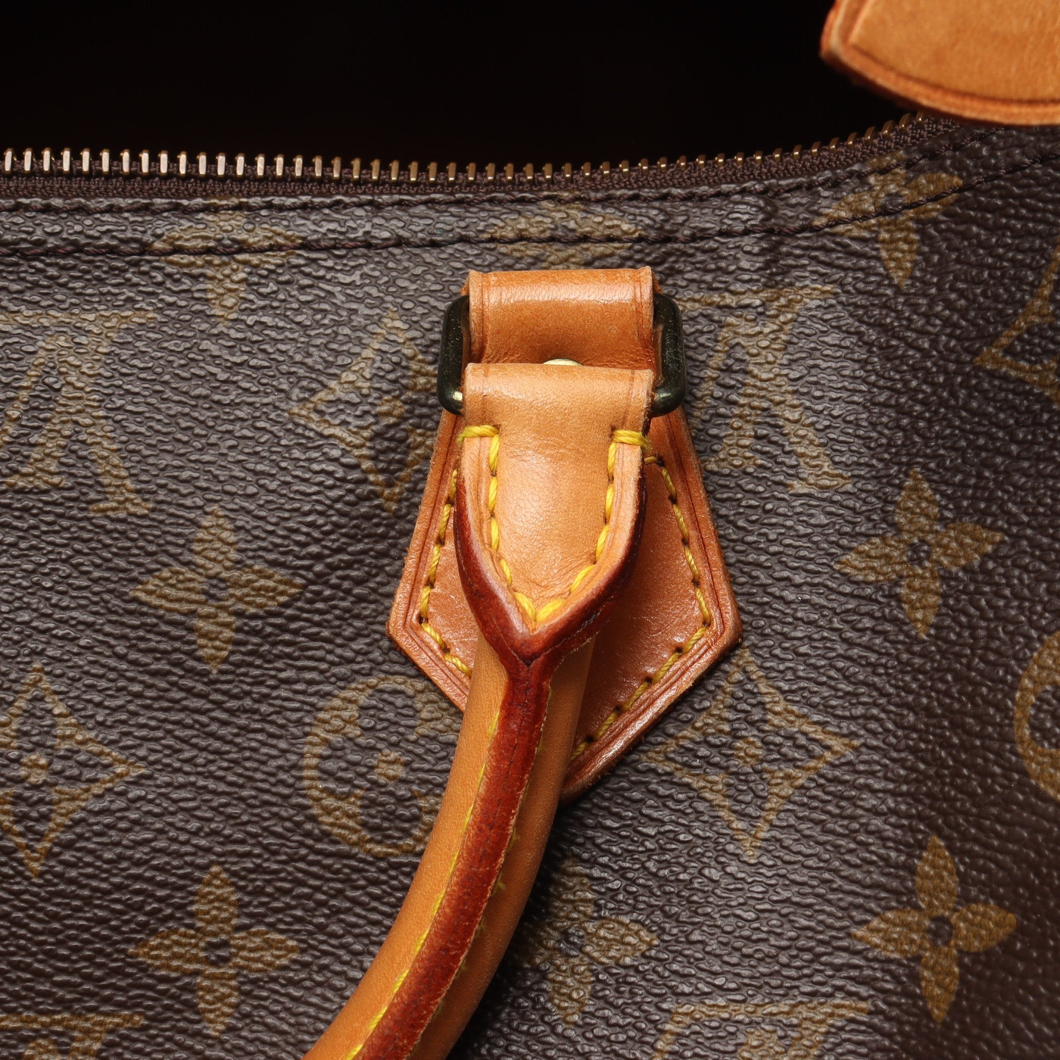 スピーディ40 モノグラム ハンドバッグ PVC レザー ブラウン ルイ