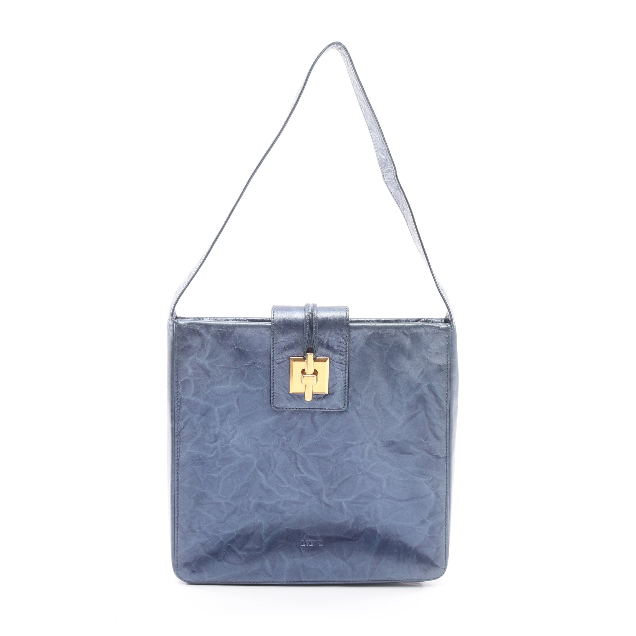 ショルダーバッグ レザー ブルーグレー ロエベ – RECLO