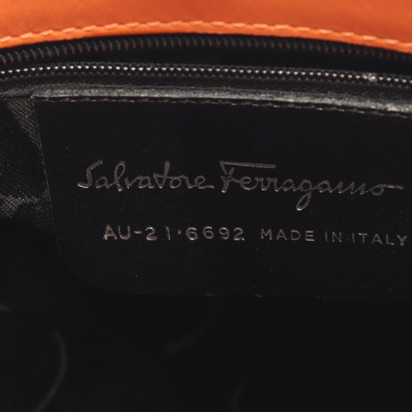 チェーンショルダーバッグ キャンバス レザー オレンジ グラデーション サルヴァトーレフェラガモ バッグ Salvatore Ferragamo