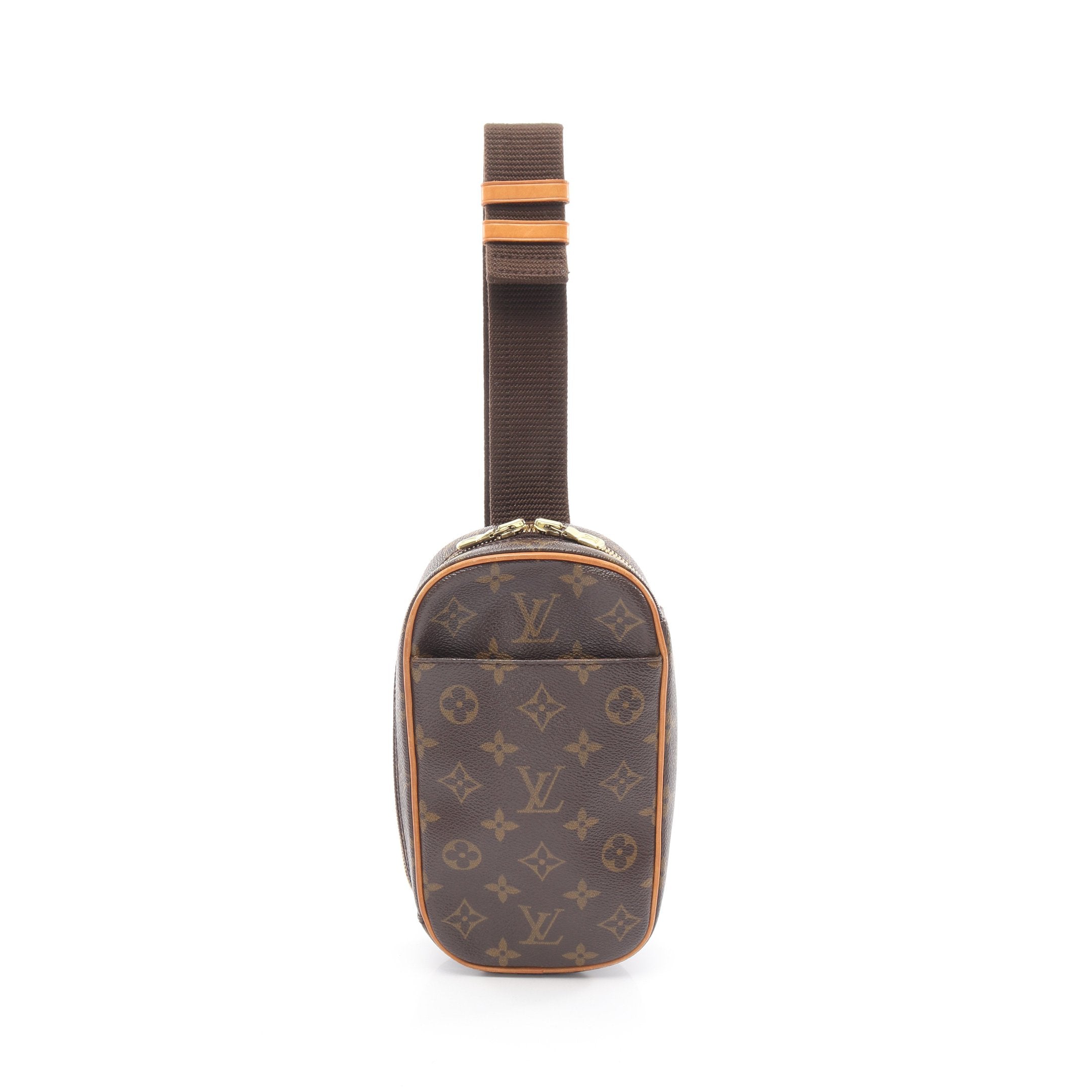 ポシェットガンジュ モノグラム ボディバッグ PVC レザー ブラウン