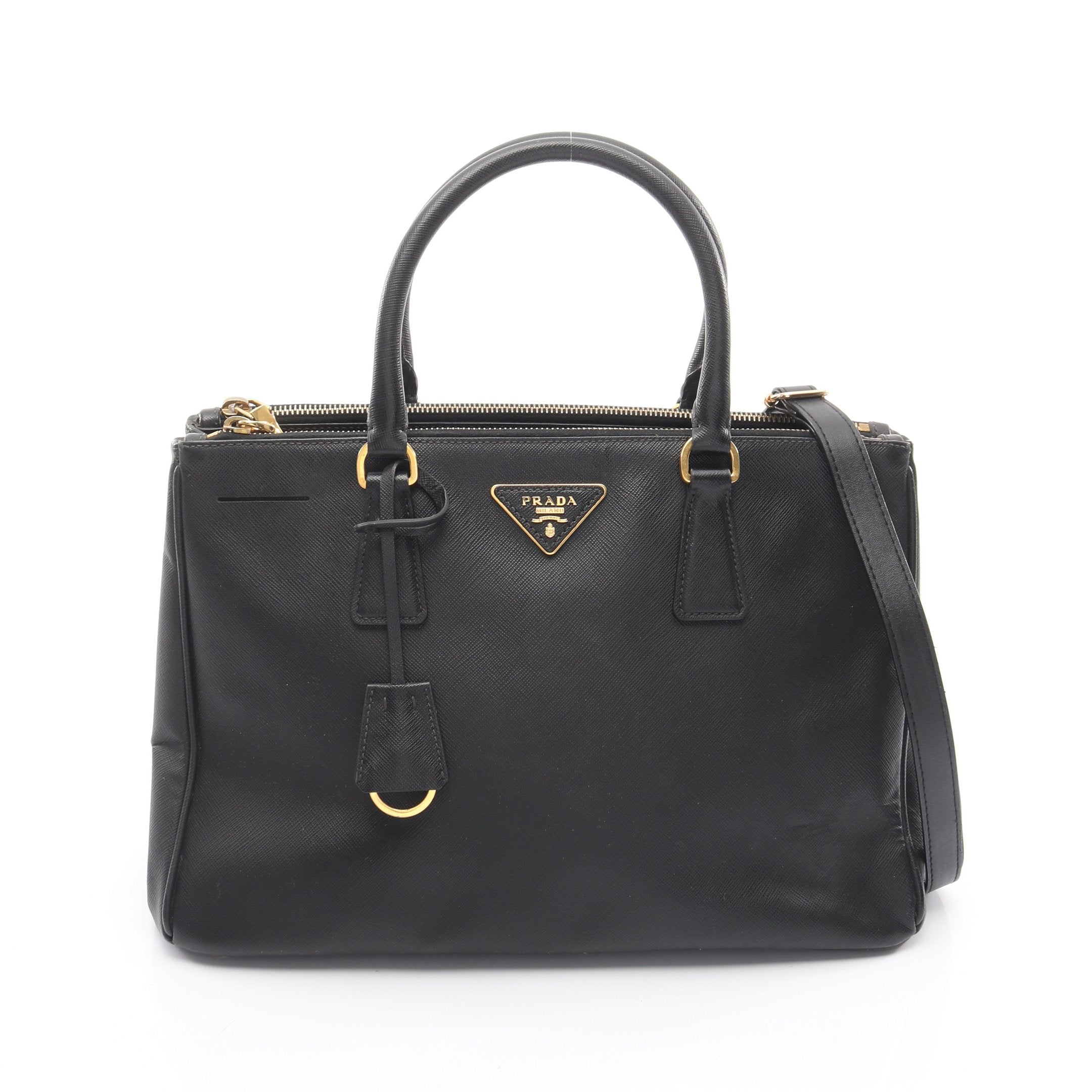 SAFFIANO ガレリア ハンドバッグ サフィアーノレザー ブラック 2WAY