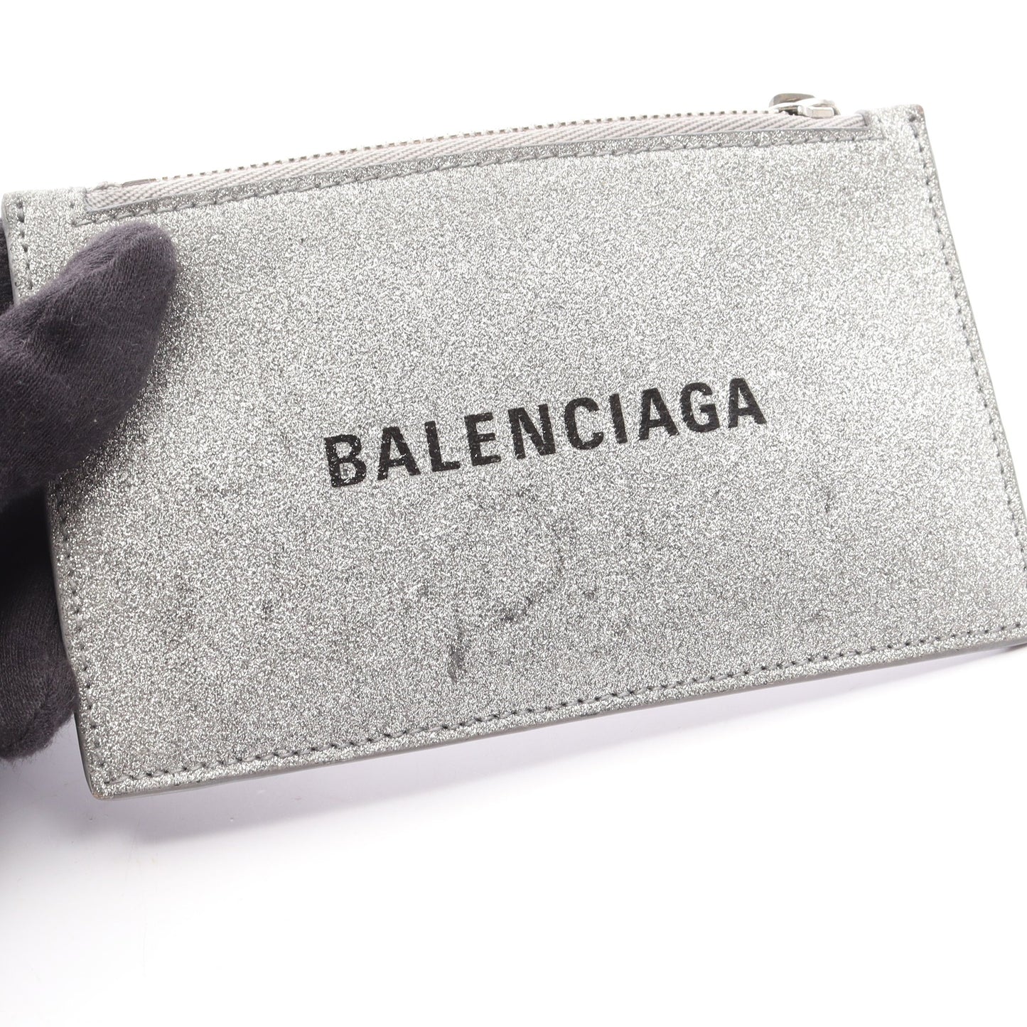 EVERYDAY エブリデイ コインケース カードケース レザー グリッター シルバー バレンシアガ 財布・小物 BALENCIAGA
