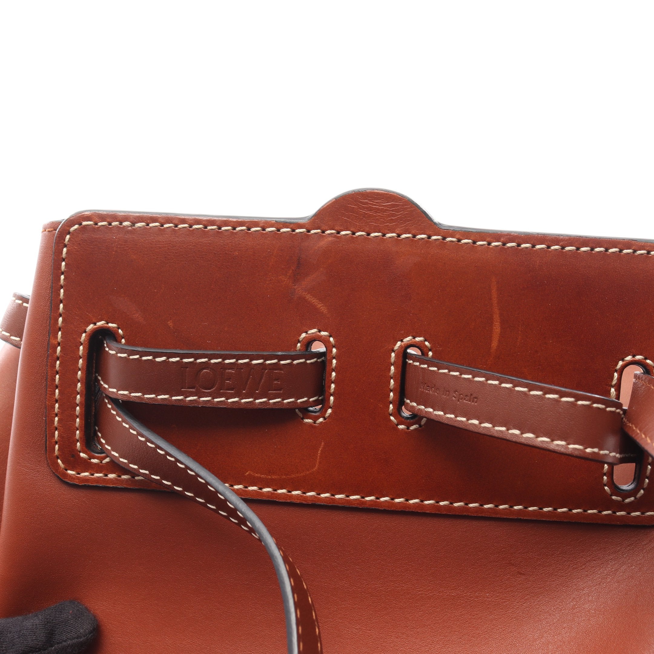 ラゾバケット ショルダーバッグ レザー ブラウン ダークブラウン