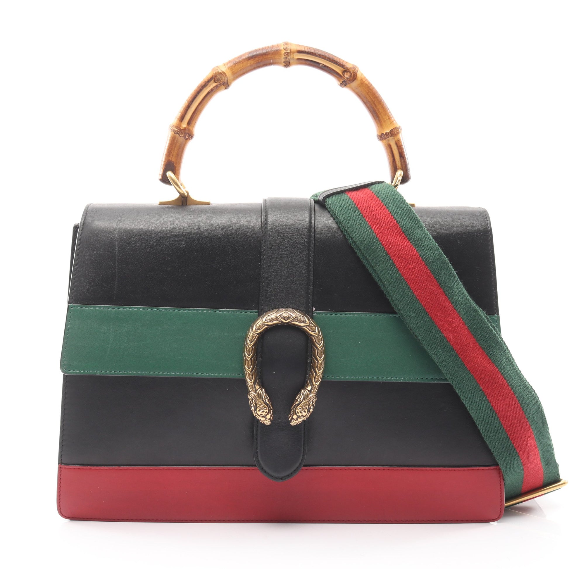 バンブー ディオニュソス ハンドバッグ レザー ブラック グリーン レッド 2WAY グッチ バッグ GUCCI