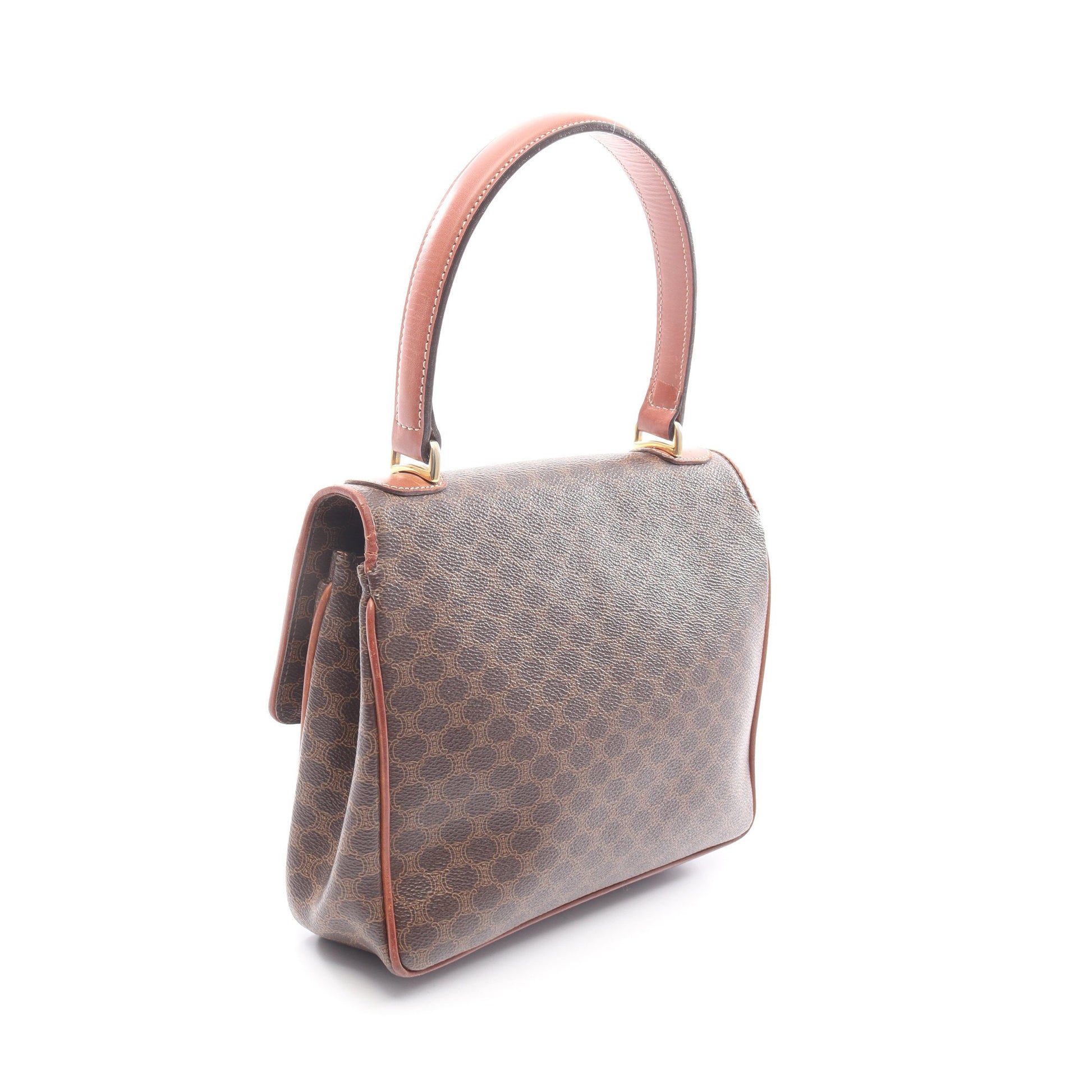 マカダム ハンドバッグ PVC レザー ダークブラウン ブラウン セリーヌ バッグ CELINE
