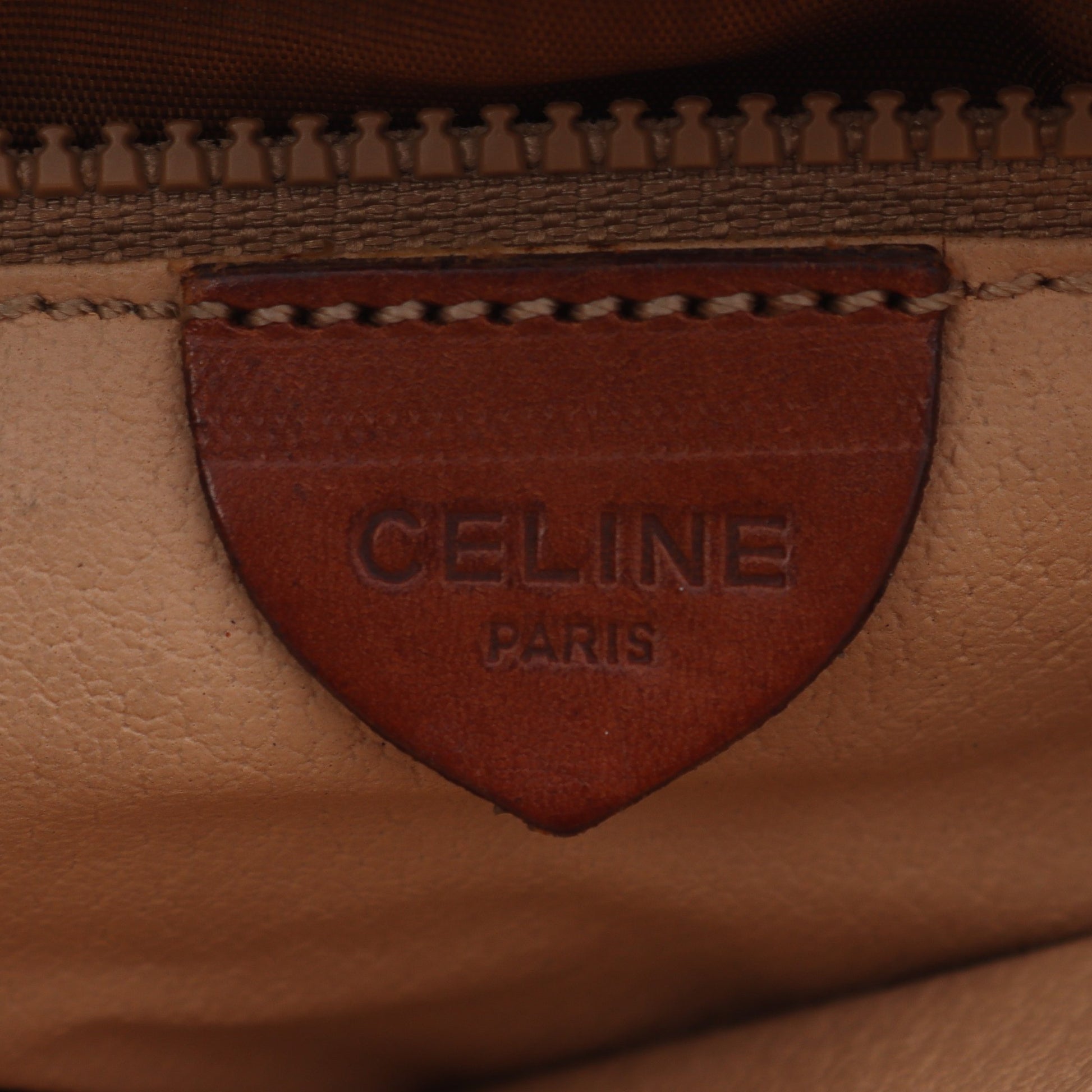マカダム ハンドバッグ PVC レザー ダークブラウン ブラウン セリーヌ バッグ CELINE