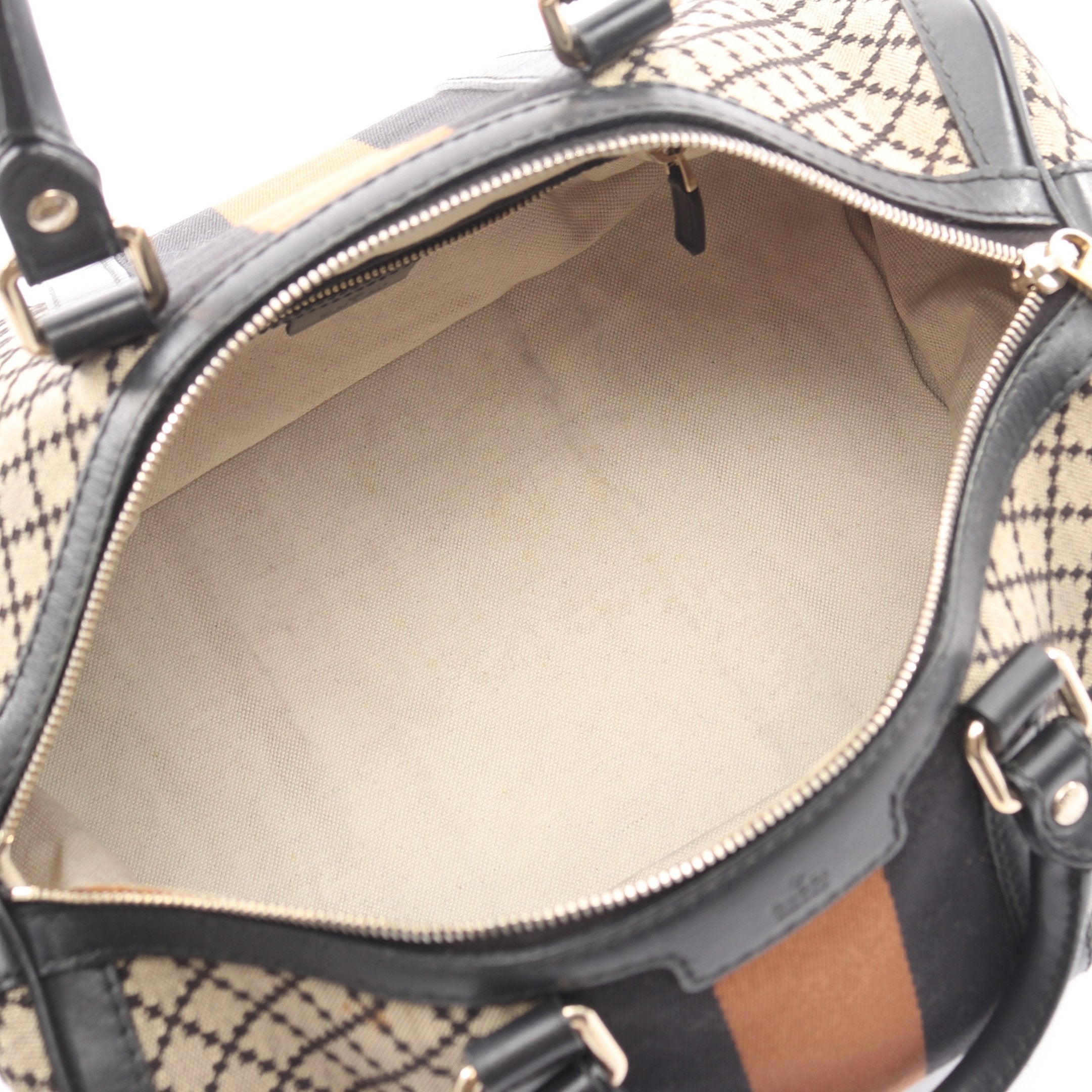 ウェビングライン ディアマンテ ハンドバッグ ミニボストンバッグ