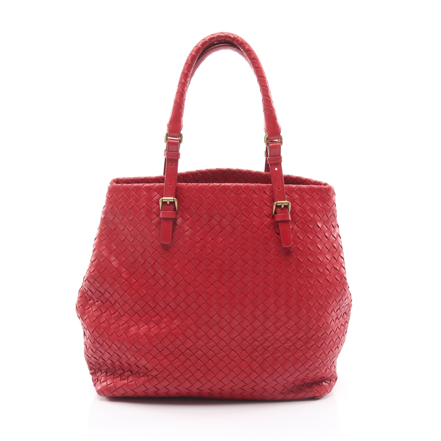 イントレチャート ハンドバッグ トートバッグ レザー レッド ボッテガヴェネタ バッグ BOTTEGA VENETA